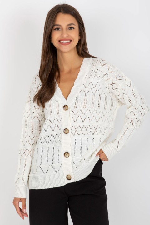 Sweter Damski Model LC-SW-8022.04P Ecru - Rue Paris Sweter Damski Model LC-SW-8022.04P Ecru - Rue Paris