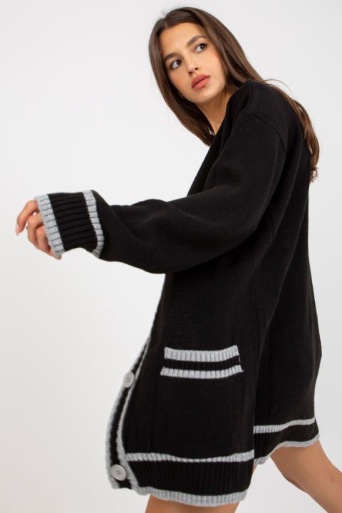 Sweter Kardigan Model LC-SW-0333.06X Black - Rue Paris Sweter Kardigan Model LC-SW-0333.06X Black - Rue Paris