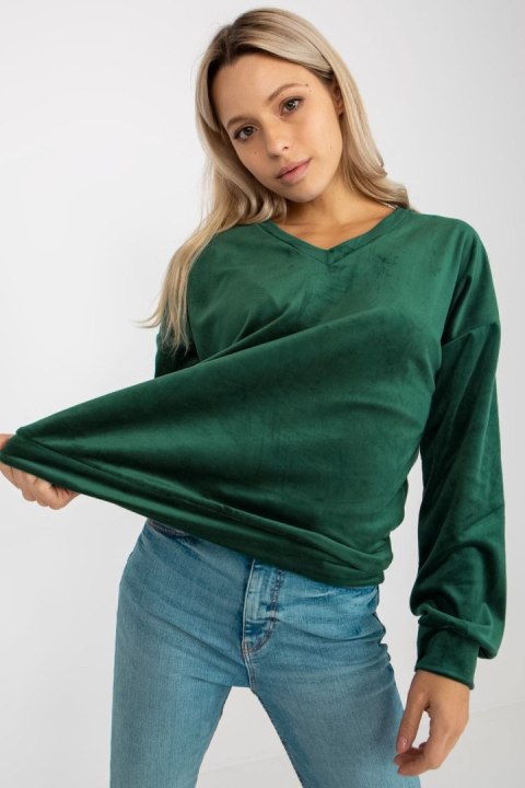 Bluza Damska Model RP-BZ-8188.06X Dark Green - Rue Paris Bluza Damska Model RP-BZ-8188.06X Dark Green - Rue Paris
