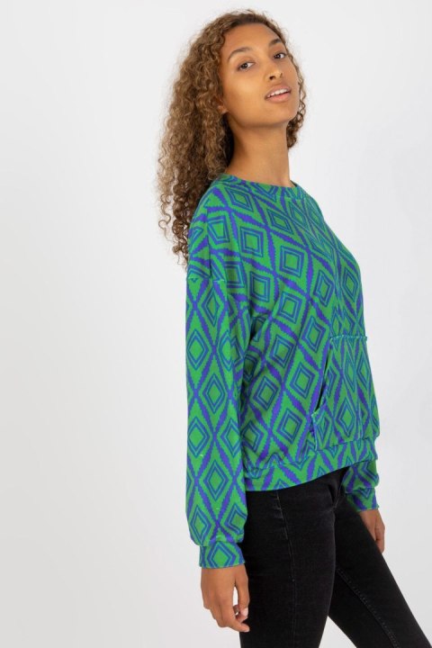 Bluza Damska Model RV-BL-8188.50 Green - Rue Paris Bluza Damska Model RV-BL-8188.50 Green - Rue Paris