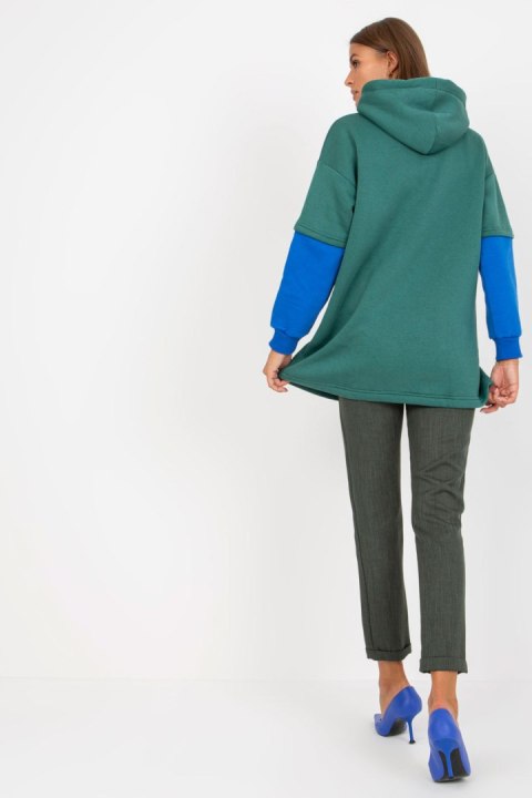 Bluza Damska Model RV-BL-8232.27X Dark Green - Rue Paris Bluza Damska Model RV-BL-8232.27X Dark Green - Rue Paris