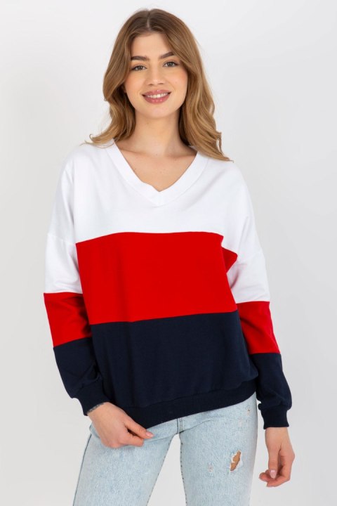 Bluza Damska Model RV-BL-8328.86P White/Navy - Rue Paris Bluza Damska Model RV-BL-8328.86P White/Navy - Rue Paris