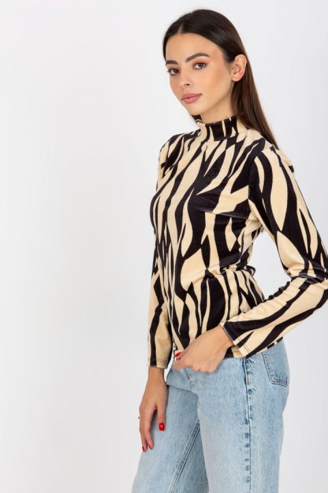 Bluzka Model RP-BZ-8187-1.02X Black/Beige - Rue Paris Bluzka Model RP-BZ-8187-1.02X Black/Beige - Rue Paris