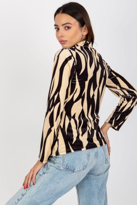 Bluzka Model RP-BZ-8187-1.02X Black/Beige - Rue Paris Bluzka Model RP-BZ-8187-1.02X Black/Beige - Rue Paris