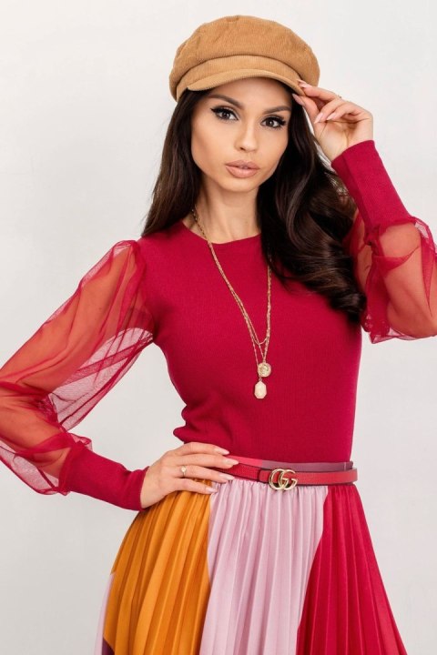 Bluzka Model RV-BZ-5192.16 Bordo - Rue Paris Bluzka Model RV-BZ-5192.16 Bordo - Rue Paris