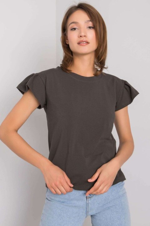 Bluzka Model RV-BZ-6724.69 Dark Khaki - Rue Paris Bluzka Model RV-BZ-6724.69 Dark Khaki - Rue Paris