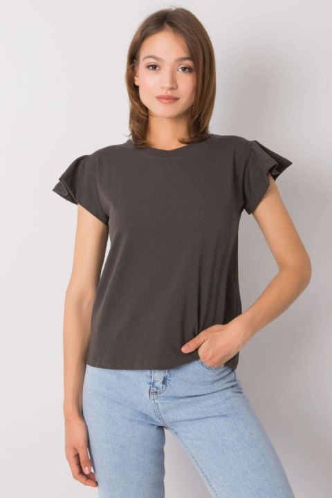 Bluzka Model RV-BZ-6724.69 Dark Khaki - Rue Paris Bluzka Model RV-BZ-6724.69 Dark Khaki - Rue Paris
