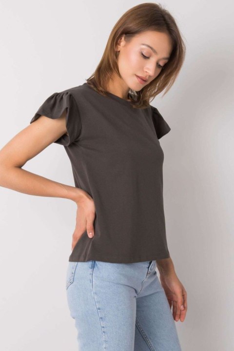 Bluzka Model RV-BZ-6724.69 Dark Khaki - Rue Paris Bluzka Model RV-BZ-6724.69 Dark Khaki - Rue Paris