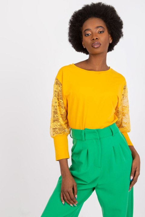 Bluzka Model RV-BZ-7551.19 Light Orange - Rue Paris Bluzka Model RV-BZ-7551.19 Light Orange - Rue Paris
