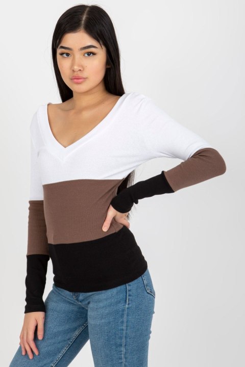 Bluzka Model RV-BZ-8429.35X White/Black - Rue Paris Bluzka Model RV-BZ-8429.35X White/Black - Rue Paris