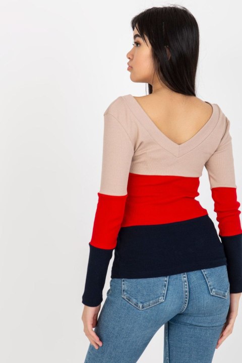 Bluzka Model RV-BZ-8429.41P Navy/Red - Rue Paris Bluzka Model RV-BZ-8429.41P Navy/Red - Rue Paris