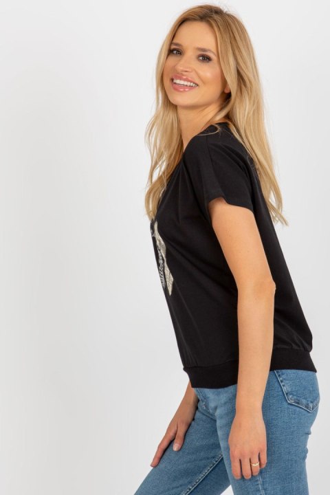 Bluzka Model RV-BZ-8921.66 Black - Rue Paris Bluzka Model RV-BZ-8921.66 Black - Rue Paris