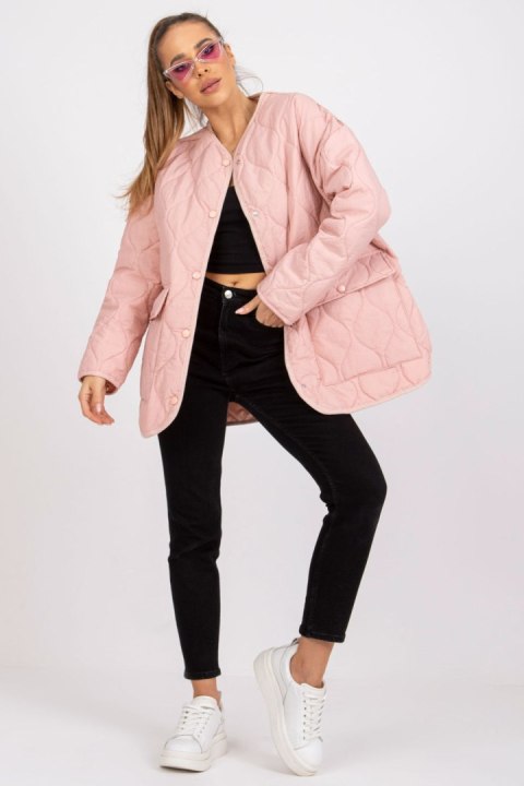 Kurtka Damska Model RV-KR-001.95P Light Pink - Rue Paris Kurtka Damska Model RV-KR-001.95P Light Pink - Rue Paris