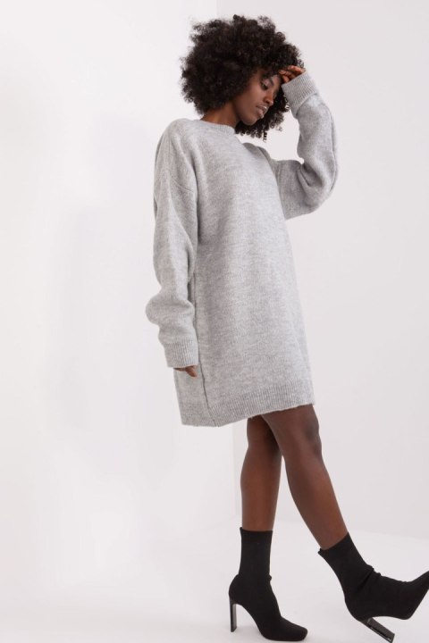 Sukienka Model LC-SK-0568.01P Grey - Rue Paris Sukienka Model LC-SK-0568.01P Grey - Rue Paris