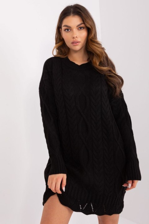 Sukienka Model LC-SK-8012-2.51P Black - Rue Paris Sukienka Model LC-SK-8012-2.51P Black - Rue Paris