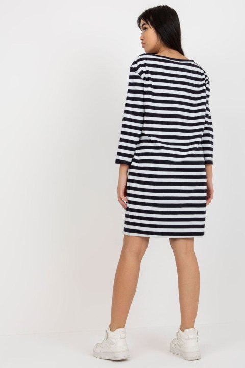Sukienka Model LO-SK-LK-230.34X White/Navy - Rue Paris Sukienka Model LO-SK-LK-230.34X White/Navy - Rue Paris