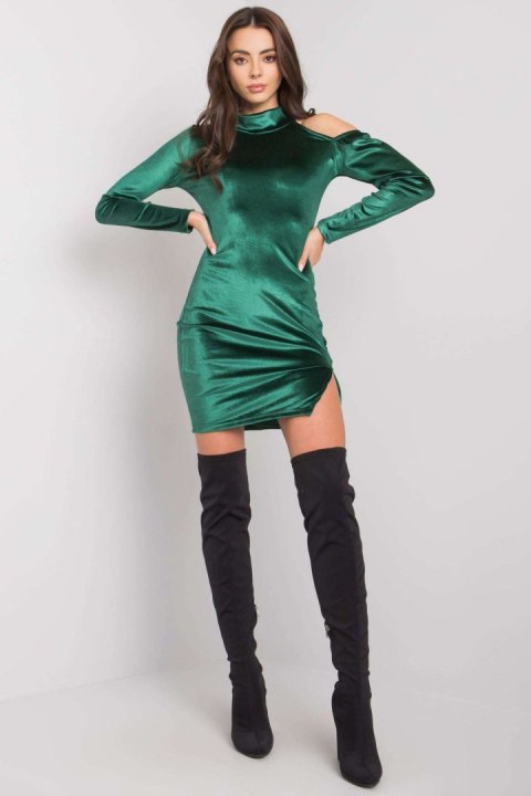 Sukienka Model RV-SK-7344.66 Dark Green - Rue Paris Sukienka Model RV-SK-7344.66 Dark Green - Rue Paris