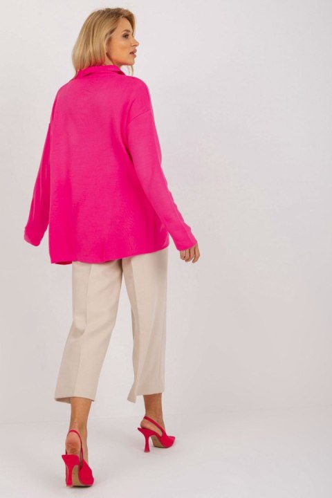 Sweter Damski Model LC-SW-2261.00P Fluo Pink - Rue Paris Sweter Damski Model LC-SW-2261.00P Fluo Pink - Rue Paris