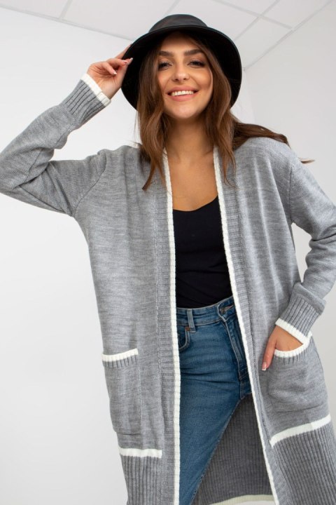 Sweter Kardigan Model LC-SW-0340.42P Grey - Rue Paris Sweter Kardigan Model LC-SW-0340.42P Grey - Rue Paris
