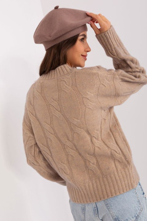 Beret Model AT-CZ-231305.82P Dark Beige - AT Beret Model AT-CZ-231305.82P Dark Beige - AT