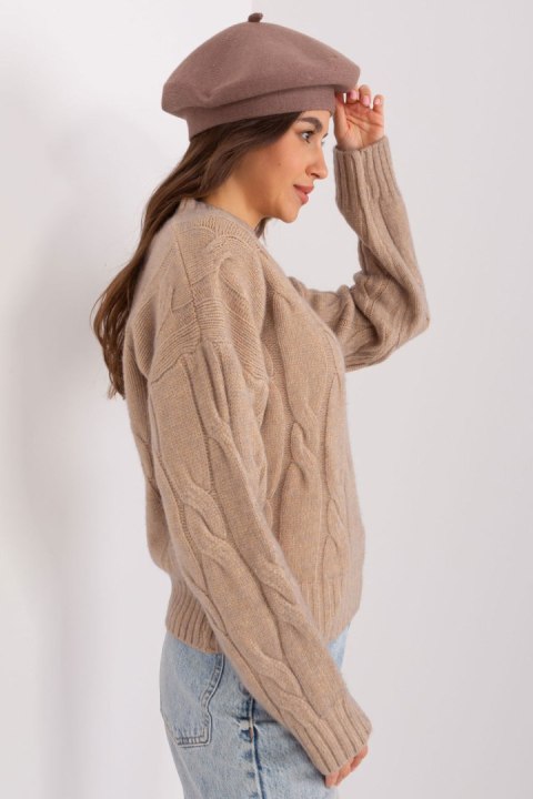 Beret Model AT-CZ-231305.82P Dark Beige - AT Beret Model AT-CZ-231305.82P Dark Beige - AT