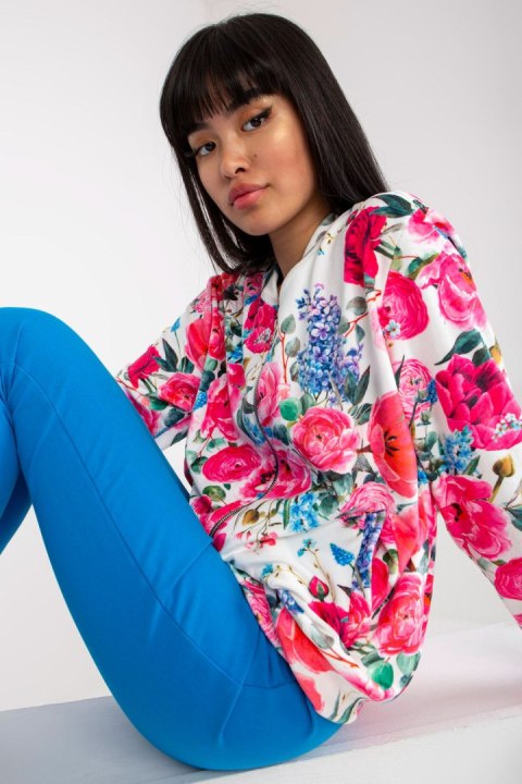 Bluza Damska Model RV-BL-8116.86P White/Pink - Rue Paris Bluza Damska Model RV-BL-8116.86P White/Pink - Rue Paris
