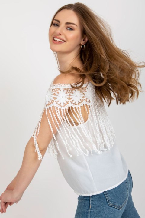 Bluzka Model AT-BZ-1801.87 White - AT Bluzka Model AT-BZ-1801.87 White - AT