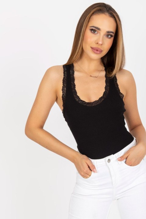 Koszulka Top Model RV-TP-7990.17 Black - Rue Paris Koszulka Top Model RV-TP-7990.17 Black - Rue Paris