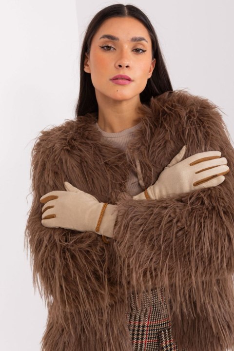 Rękawiczki Model AT-RK-238601.25P Beige - AT Rękawiczki Model AT-RK-238601.25P Beige - AT