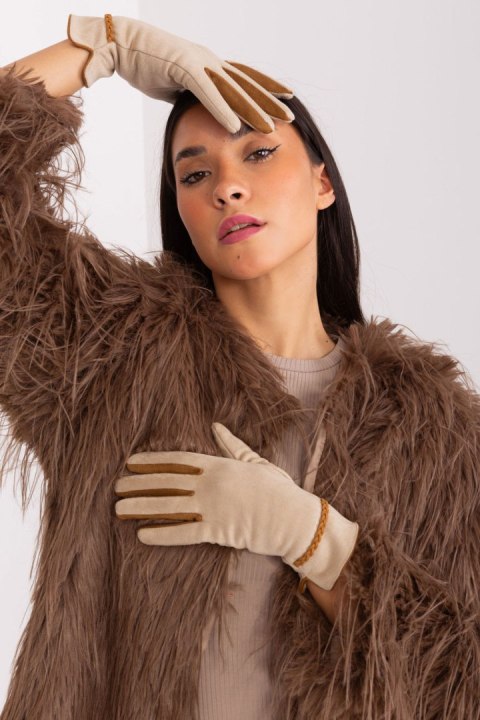 Rękawiczki Model AT-RK-238601.25P Beige - AT Rękawiczki Model AT-RK-238601.25P Beige - AT