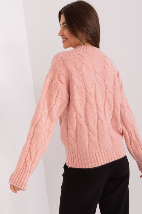 Sweter Damski Model AT-SW-0146.10P Light Pink - AT Sweter Damski Model AT-SW-0146.10P Light Pink - AT