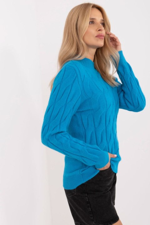 Sweter Damski Model AT-SW-2235.00P Blue - AT Sweter Damski Model AT-SW-2235.00P Blue - AT
