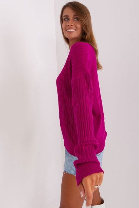 Sweter Damski Model AT-SW-2338.14P Violet - AT Sweter Damski Model AT-SW-2338.14P Violet - AT