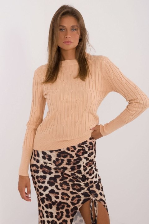 Sweter Damski Model AT-SW-2338-2.00 Camel - AT Sweter Damski Model AT-SW-2338-2.00 Camel - AT