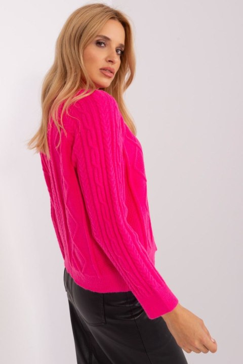 Sweter Damski Model AT-SW-2346-2.99P Dark Pink - AT Sweter Damski Model AT-SW-2346-2.99P Dark Pink - AT
