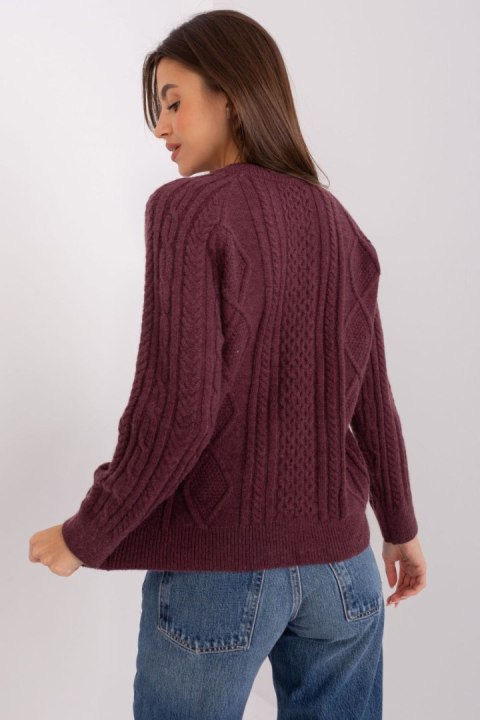 Sweter Damski Model AT-SW-2346-2.99P Dark Violet - AT Sweter Damski Model AT-SW-2346-2.99P Dark Violet - AT