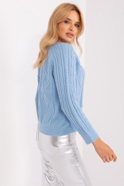 Sweter Damski Model AT-SW-2346-2.99P Light Blue - AT Sweter Damski Model AT-SW-2346-2.99P Light Blue - AT