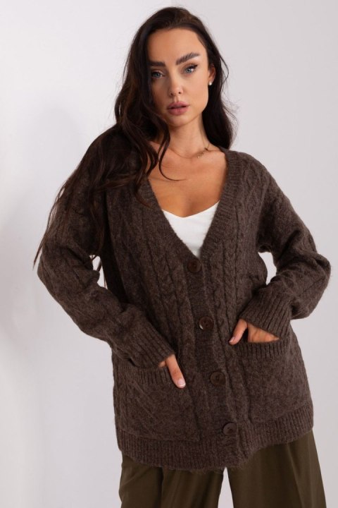 Sweter Damski Model AT-SW-2358.31 Brown - AT Sweter Damski Model AT-SW-2358.31 Brown - AT
