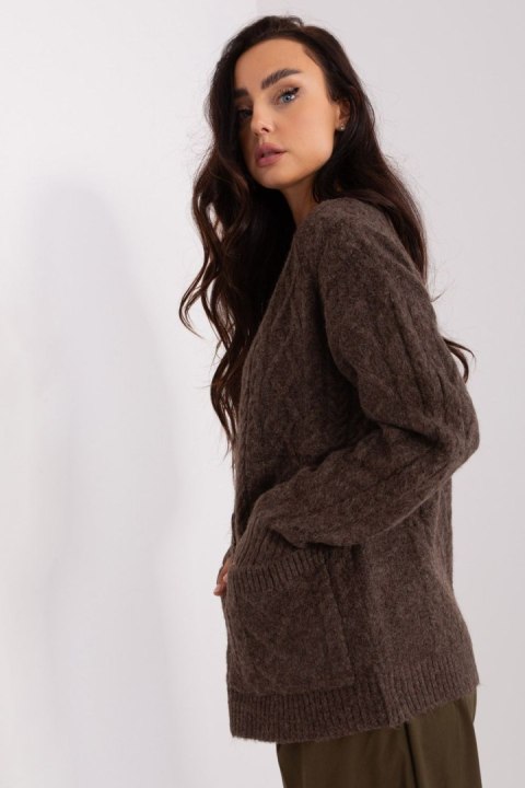 Sweter Damski Model AT-SW-2358.31 Brown - AT Sweter Damski Model AT-SW-2358.31 Brown - AT