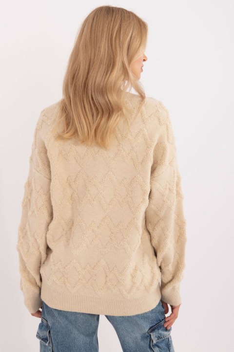 Sweter Damski Model AT-SW-2361.61 Light Beige - AT Sweter Damski Model AT-SW-2361.61 Light Beige - AT
