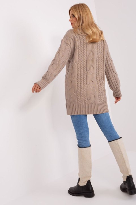 Sweter Damski Model AT-SW-2367-1.35P Dark Beige - AT Sweter Damski Model AT-SW-2367-1.35P Dark Beige - AT