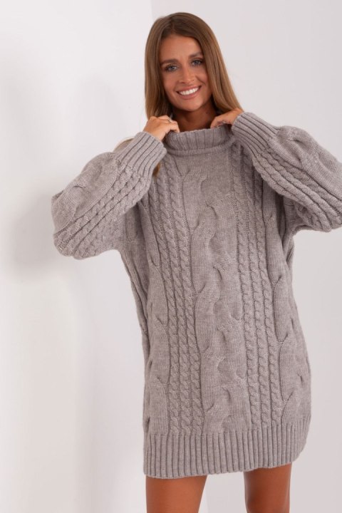 Sweter Damski Model AT-SW-2367-1.35P Grey - AT Sweter Damski Model AT-SW-2367-1.35P Grey - AT