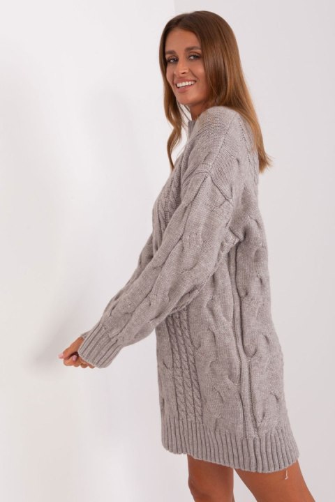 Sweter Damski Model AT-SW-2367-1.35P Grey - AT Sweter Damski Model AT-SW-2367-1.35P Grey - AT