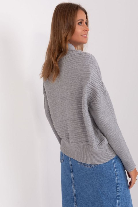 Sweter Damski Model AT-SW-2368.36X Grey - AT Sweter Damski Model AT-SW-2368.36X Grey - AT