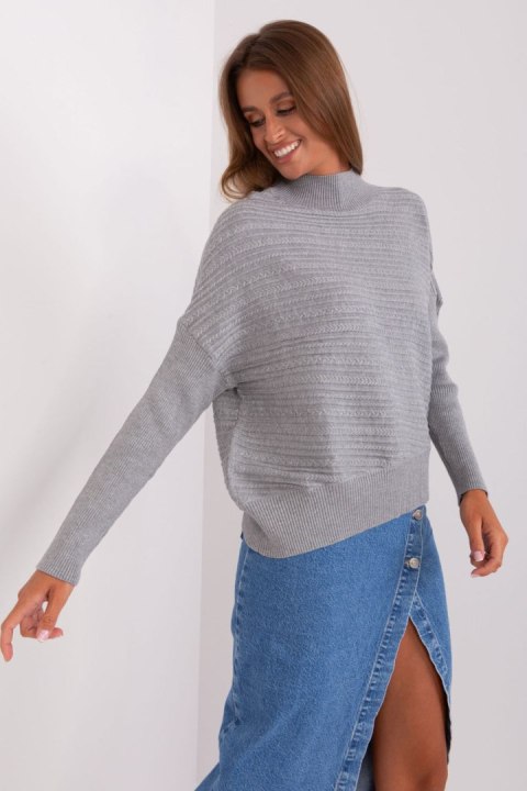 Sweter Damski Model AT-SW-2368.36X Grey - AT Sweter Damski Model AT-SW-2368.36X Grey - AT
