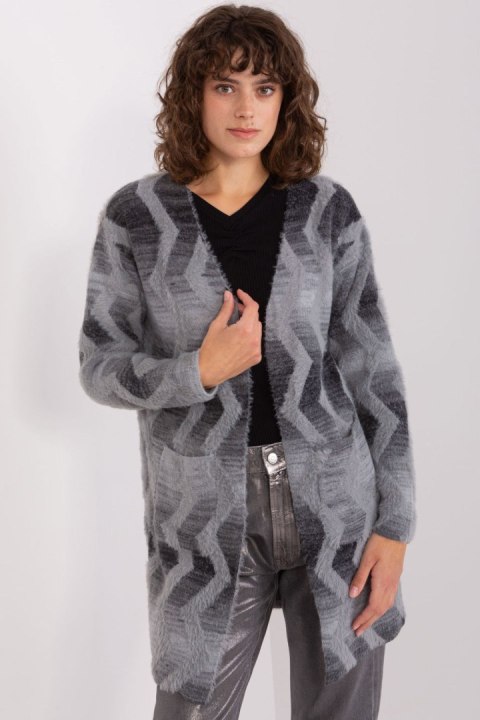 Sweter Kardigan Model AT-SW-234701.34 Grey - AT Sweter Kardigan Model AT-SW-234701.34 Grey - AT