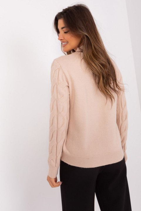 Sweter Damski Model AT-SW-2235.00P Beige - AT Sweter Damski Model AT-SW-2235.00P Beige - AT