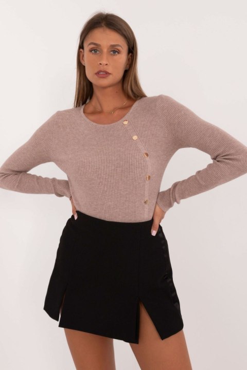 Sweter Damski Model AT-SW-2332-2.62 Dark Beige - AT Sweter Damski Model AT-SW-2332-2.62 Dark Beige - AT