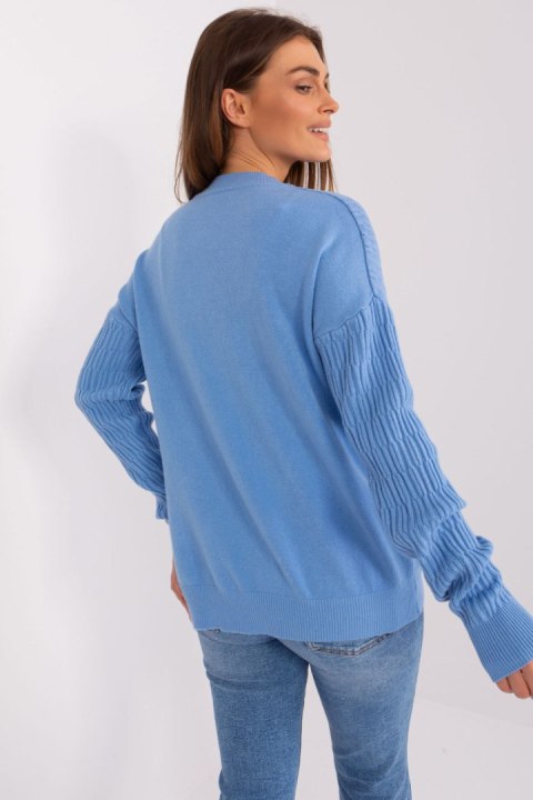 Sweter Damski Model AT-SW-2338.14P Blue - AT Sweter Damski Model AT-SW-2338.14P Blue - AT
