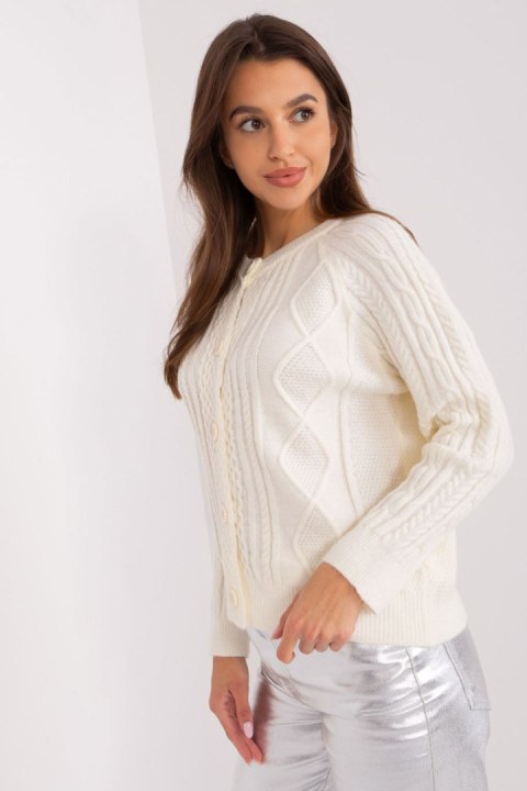 Sweter Damski Model AT-SW-2346-2.99P Ecru - AT Sweter Damski Model AT-SW-2346-2.99P Ecru - AT
